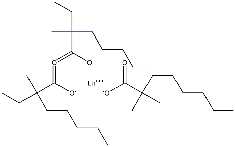 Lutetium bis(2-ethyl-2-methylheptanoate)2,2-dimethyloctanoate Struktur