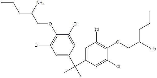 1,1'-[Isopropylidenebis(2,6-dichloro-4,1-phenyleneoxy)]bis(2-pentanamine) Struktur