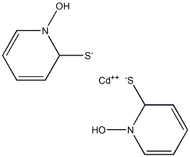 Cadmium di[1-hydroxy-1,2-dihydropyridine-2-thiolate] Struktur