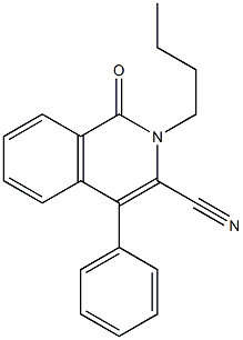 2-Butyl-4-(phenyl)-3-cyanoisoquinolin-1(2H)-one Struktur