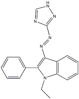 3-[(1-Ethyl-2-phenyl-1H-indol-3-yl)azo]-1H-1,2,4-triazole Struktur