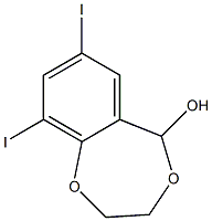 7-Iodo-9-iodo-2,3-dihydro-5H-1,4-benzodioxepin-5-ol Struktur