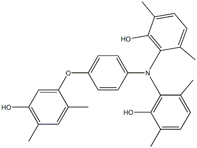 N,N-Bis(6-hydroxy-2,5-dimethylphenyl)-4-(5-hydroxy-2,4-dimethylphenoxy)benzenamine Struktur