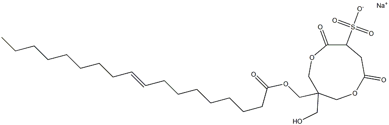 1-[[[(E)-1-Oxo-9-octadecen-1-yl]oxy]methyl]-1-(hydroxymethyl)-4,7-dioxo-3,8-dioxacyclononane-6-sulfonic acid sodium salt Struktur