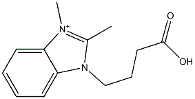 1-(3-Carboxypropyl)-2,3-dimethyl-1H-benzimidazol-3-ium Struktur