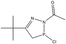 2-Acetyl-3-chloro-3,4-dihydro-5-tert-butyl-2H-1,2,3-diazaphosphole Struktur