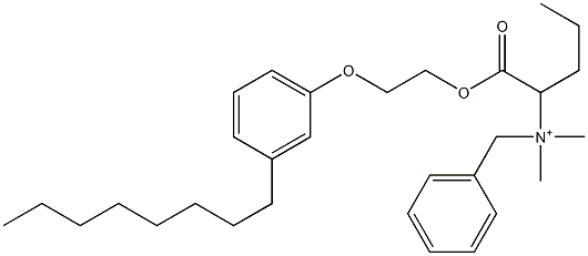 N,N-Dimethyl-N-benzyl-N-[1-[[2-(3-octylphenyloxy)ethyl]oxycarbonyl]butyl]aminium Struktur