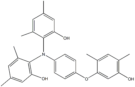 N,N-Bis(6-hydroxy-2,4-dimethylphenyl)-4-(5-hydroxy-2,4-dimethylphenoxy)benzenamine Struktur