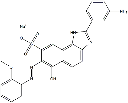 2-(3-Aminophenyl)-6-hydroxy-7-[(2-methoxyphenyl)azo]-1H-naphth[1,2-d]imidazole-8-sulfonic acid sodium salt Struktur