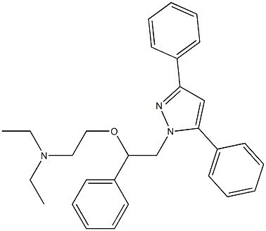 3,5-Diphenyl-1-[2-phenyl-2-[2-(diethylamino)ethoxy]ethyl]-1H-pyrazole Struktur