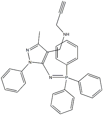 3-Methyl-1-phenyl-4-[(2-propynylamino)methyl]-5-[(triphenylphosphoranylidene)amino]-1H-pyrazole Struktur