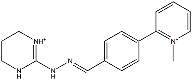 1-Methyl-2-[4-[2-[[(3,4,5,6-tetrahydropyrimidin)-1-ium]-2-yl]hydrazonomethyl]phenyl]pyridinium Struktur