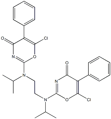 N,N'-Diisopropyl-N,N'-bis(4-oxo-5-phenyl-6-chloro-4H-1,3-oxazin-2-yl)ethylenediamine Struktur