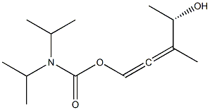 N,N-Diisopropylcarbamic acid [(4S)-4-hydroxy-3-methyl-1,2-pentadienyl] ester Struktur