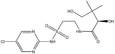 [R,(+)]-N-[2-[(5-Chloro-2-pyrimidinyl)sulfamoyl]ethyl]-2,4-dihydroxy-3,3-dimethylbutyramide Struktur