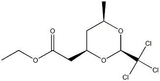 (2R,4R,6R)-2-Trichloromethyl-6-methyl-1,3-dioxane-4-acetic acid ethyl ester Struktur