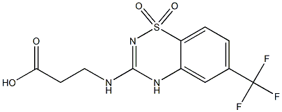 3-[(2-Carboxyethyl)amino]-6-(trifluoromethyl)-4H-1,2,4-benzothiadiazine 1,1-dioxide Struktur