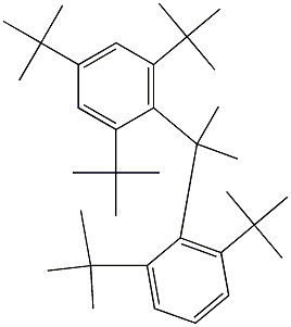 2-(2,4,6-Tri-tert-butylphenyl)-2-(2,6-di-tert-butylphenyl)propane Struktur