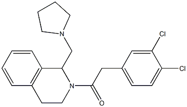 1,2,3,4-Tetrahydro-2-[(3,4-dichlorophenyl)acetyl]-1-[(1-pyrrolidinyl)methyl]isoquinoline Struktur