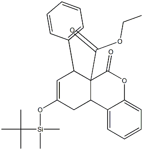 6a,7,10,10a-Tetrahydro-9-[[dimethyl(tert-butyl)silyl]oxy]-6-oxo-7-phenyl-6H-dibenzo[b,d]pyran-6a-carboxylic acid ethyl ester Struktur