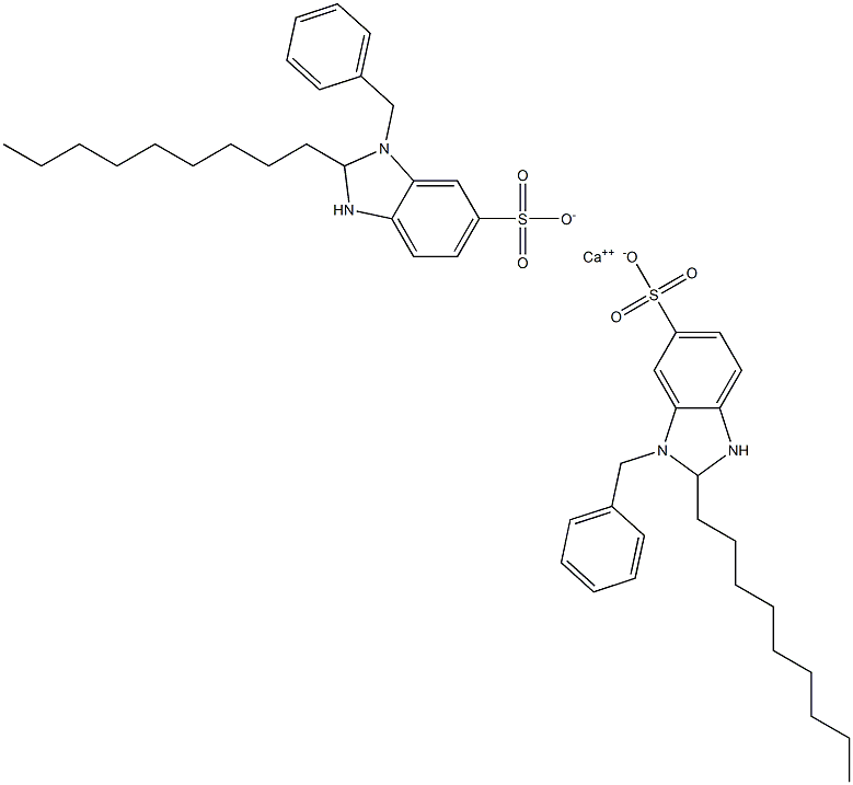 Bis(1-benzyl-2,3-dihydro-2-nonyl-1H-benzimidazole-6-sulfonic acid)calcium salt Struktur