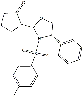 (2R)-2-[(2S,4S)-4-Phenyl-3-(4-methylphenylsulfonyl)oxazolidin-2-yl]-1-cyclopentanone Struktur