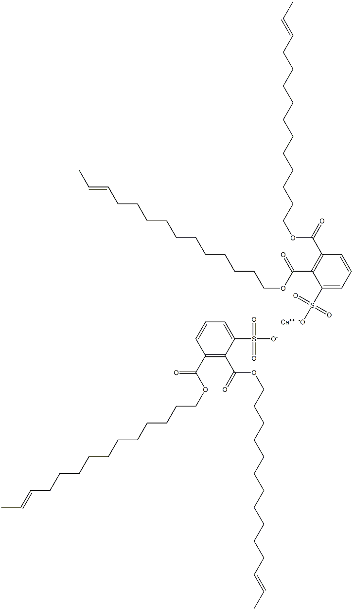 Bis[2,3-di(12-tetradecenyloxycarbonyl)benzenesulfonic acid]calcium salt Struktur