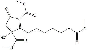 4-Hydroxy-1-oxo-3-(6-methoxycarbonylhexyl)-2-cyclopentene-2,4-dicarboxylic acid dimethyl ester Struktur