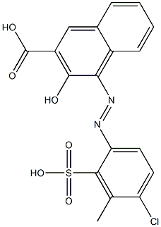 4-[(4-Chloro-3-methyl-2-sulfophenyl)azo]-3-hydroxy-2-naphthalenecarboxylic acid Struktur