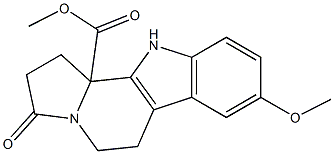 2,3,5,6,11,11b-Hexahydro-8-methoxy-3-oxo-1H-indolizino[8,7-b]indole-11b-carboxylic acid methyl ester Struktur