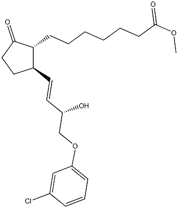 (13E,15S)-15-Hydroxy-9-oxo-16-(3-chlorophenoxy)-17,18,19,20-tetranorprost-13-en-1-oic acid methyl ester Struktur