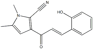 (E)-3-(2-Hydroxyphenyl)-1-(2-cyano-1,5-dimethyl-1H-pyrrol-3-yl)-2-propen-1-one Struktur