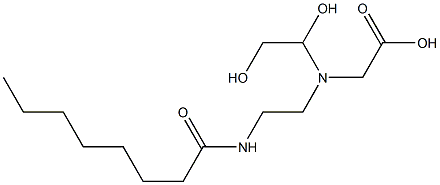 N-(1,2-Dihydroxyethyl)-N-[2-(octanoylamino)ethyl]aminoacetic acid Struktur