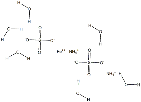 Diammonium iron(II) disulfate hexahydrate Struktur