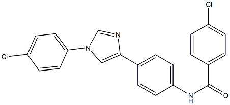 4-Chloro-N-[4-[1-[4-chlorophenyl]-1H-imidazol-4-yl]phenyl]benzamide Struktur