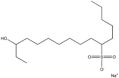 14-Hydroxyhexadecane-6-sulfonic acid sodium salt Struktur