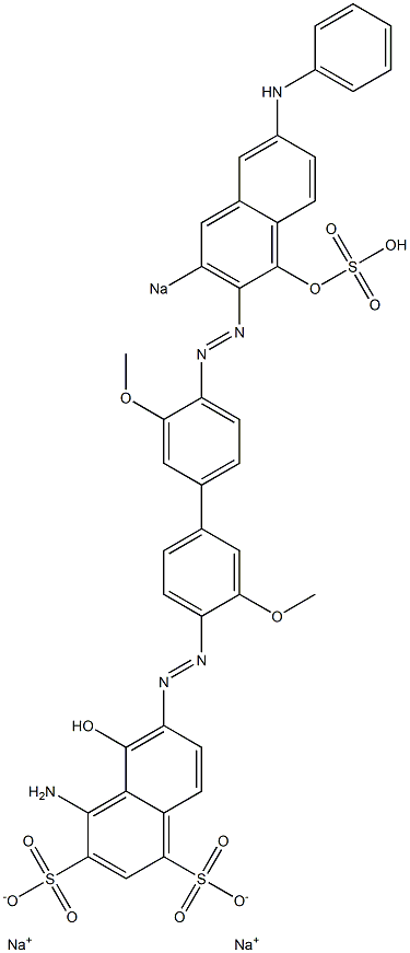 4-Amino-5-hydroxy-6-[[4'-[(1-hydroxy-6-phenylamino-3-sodiosulfo-2-naphthalenyl)azo]-3,3'-dimethoxy-1,1'-biphenyl-4-yl]azo]naphthalene-1,3-disulfonic acid disodium salt Struktur