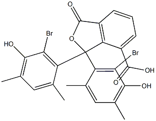 1,1-Bis(6-bromo-5-hydroxy-2,4-dimethylphenyl)-1,3-dihydro-3-oxoisobenzofuran-7-carboxylic acid Struktur