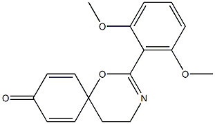 4',5'-Dihydro-2'-(2,6-dimethoxyphenyl)spiro[cyclohexa-2,5-diene-1,6'-[6H-1,3]oxazin]-4-one Struktur