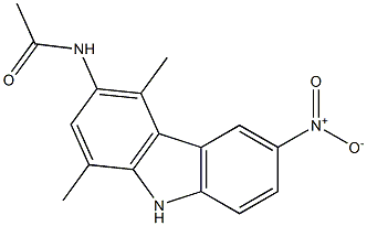 3-Acetylamino-6-nitro-1,4-dimethyl-9H-carbazole Struktur