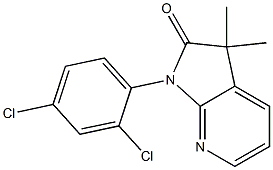 1,3-Dihydro-3,3-dimethyl-1-(2,4-dichlorophenyl)-2H-pyrrolo[2,3-b]pyridin-2-one Struktur