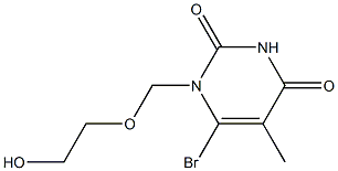 1-(2-Hydroxyethoxymethyl)-6-bromothymine Struktur