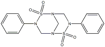 3,7-Diphenyl-2,6-dithia-1,3,5,7-tetraazabicyclo[3.3.1]nonane2,2,6,6-tetraoxide Struktur