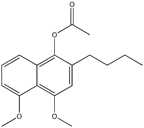 1-Acetoxy-2-butyl-4-methoxy-5-methoxynaphthalene Struktur