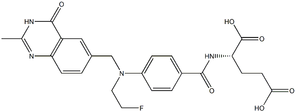 (2S)-2-[4-[N-[(3,4-Dihydro-2-methyl-4-oxoquinazolin)-6-ylmethyl]-N-(2-fluoroethyl)amino]benzoylamino]glutaric acid Struktur