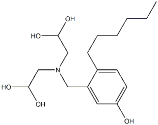 3-[Bis(2,2-dihydroxyethyl)aminomethyl]-4-hexylphenol Struktur