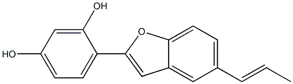 4-[5-[(E)-1-Propenyl]benzofuran-2-yl]-1,3-benzenediol Struktur