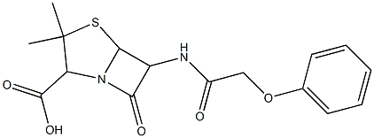 6-(2-Phenoxyacetylamino)-7-oxo-3,3-dimethyl-1-aza-4-thiabicyclo[3.2.0]heptane-2-carboxylic acid Struktur