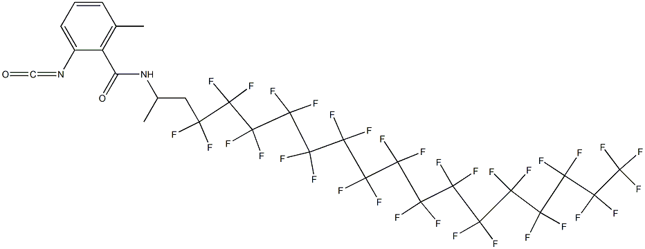 2-Isocyanato-6-methyl-N-[2-(tritriacontafluorohexadecyl)-1-methylethyl]benzamide Struktur