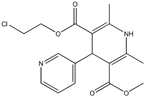 4-(Pyridin-3-yl)-1,4-dihydro-2,6-dimethylpyridine-3,5-dicarboxylic acid 3-methyl 5-(2-chloroethyl) ester Struktur